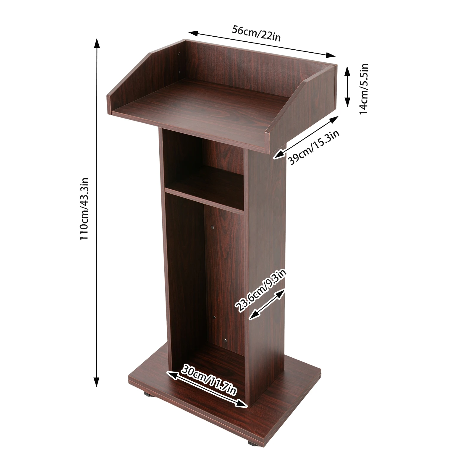 Conferência apresentação stand, portátil apresentação stand, mesa em pé para sala de aula, sala de aula, igreja, escola, marrom