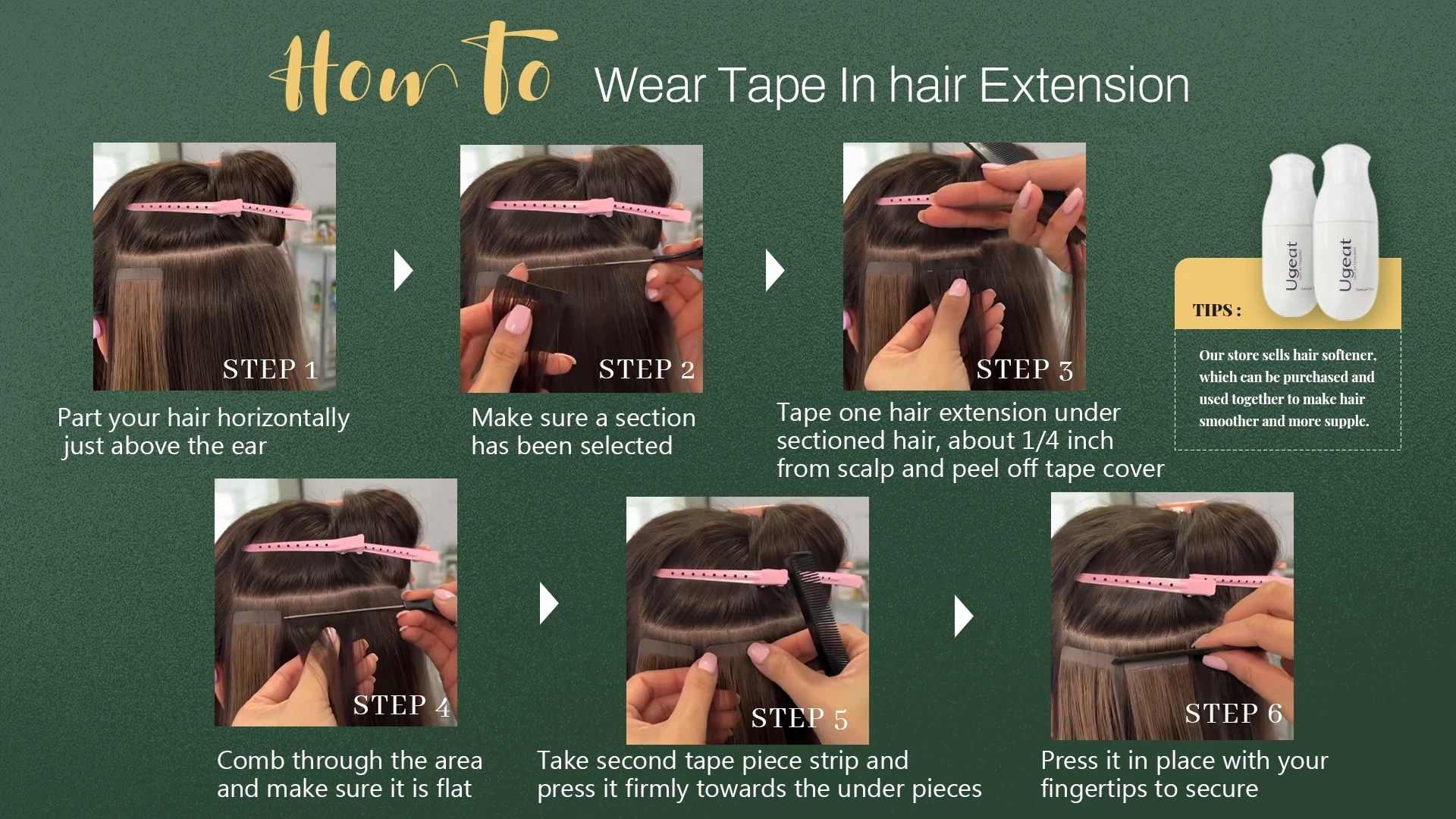 Ugeat Tape-in-Haarverlängerungen, Balayage, natürliches Schwarz bis Aschblond, Tape-in-Haarverlängerungen, Platinblond, Tape-in-Haar für Frauen – Detail 9