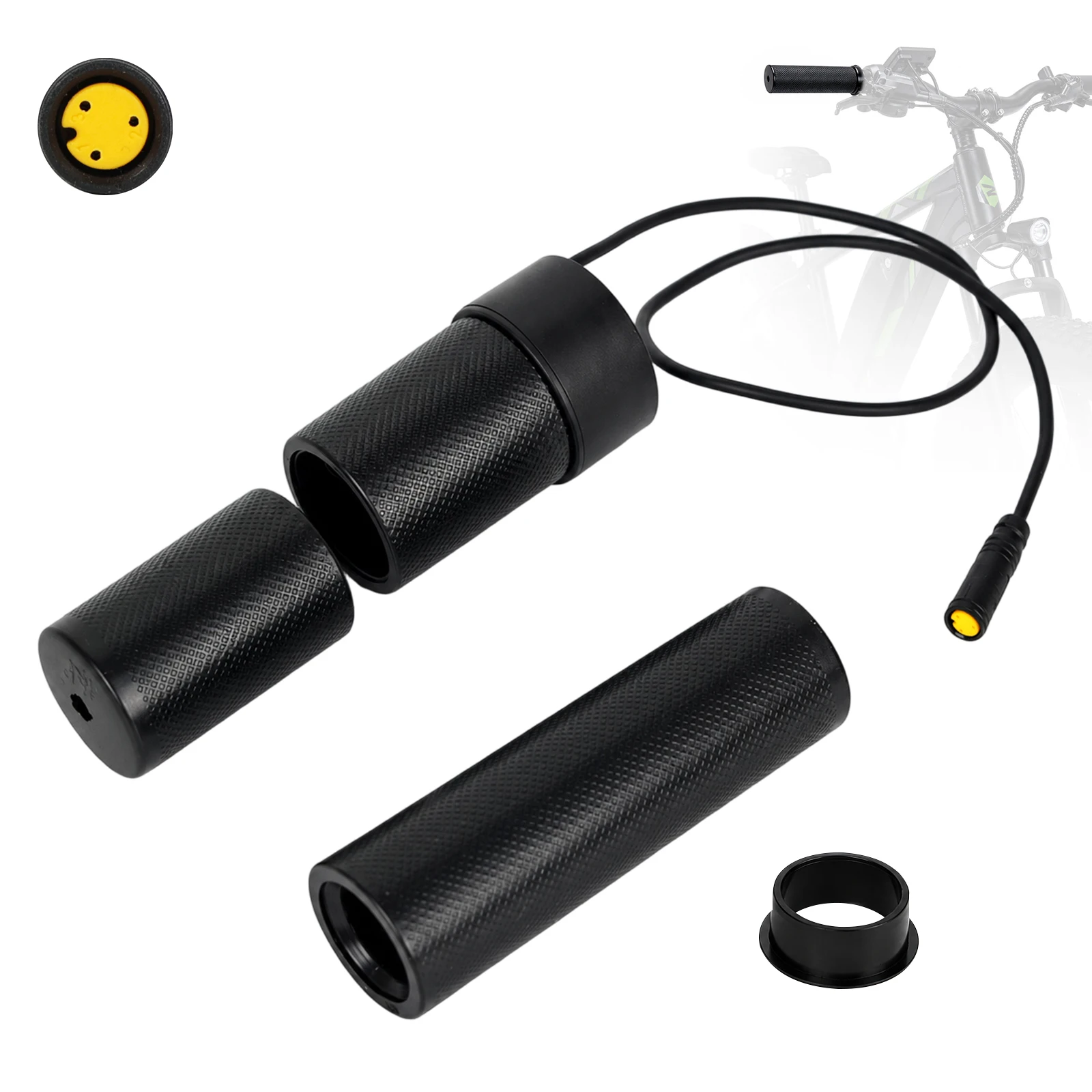 [EU Direct] Acceleratore a manopola completa per e-bike e connettore femmina a 3 pin per kit e-bike 12V-72V