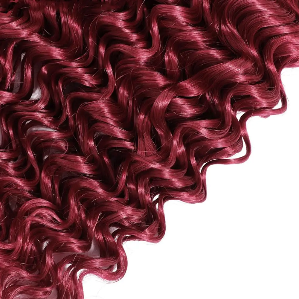 Borgonha pacotes 99j onda profunda pacotes de cabelo humano vinho vermelho onda profunda pacotes de cabelo humano 3 pacotes 30 30 Polegada pacotes borgonha