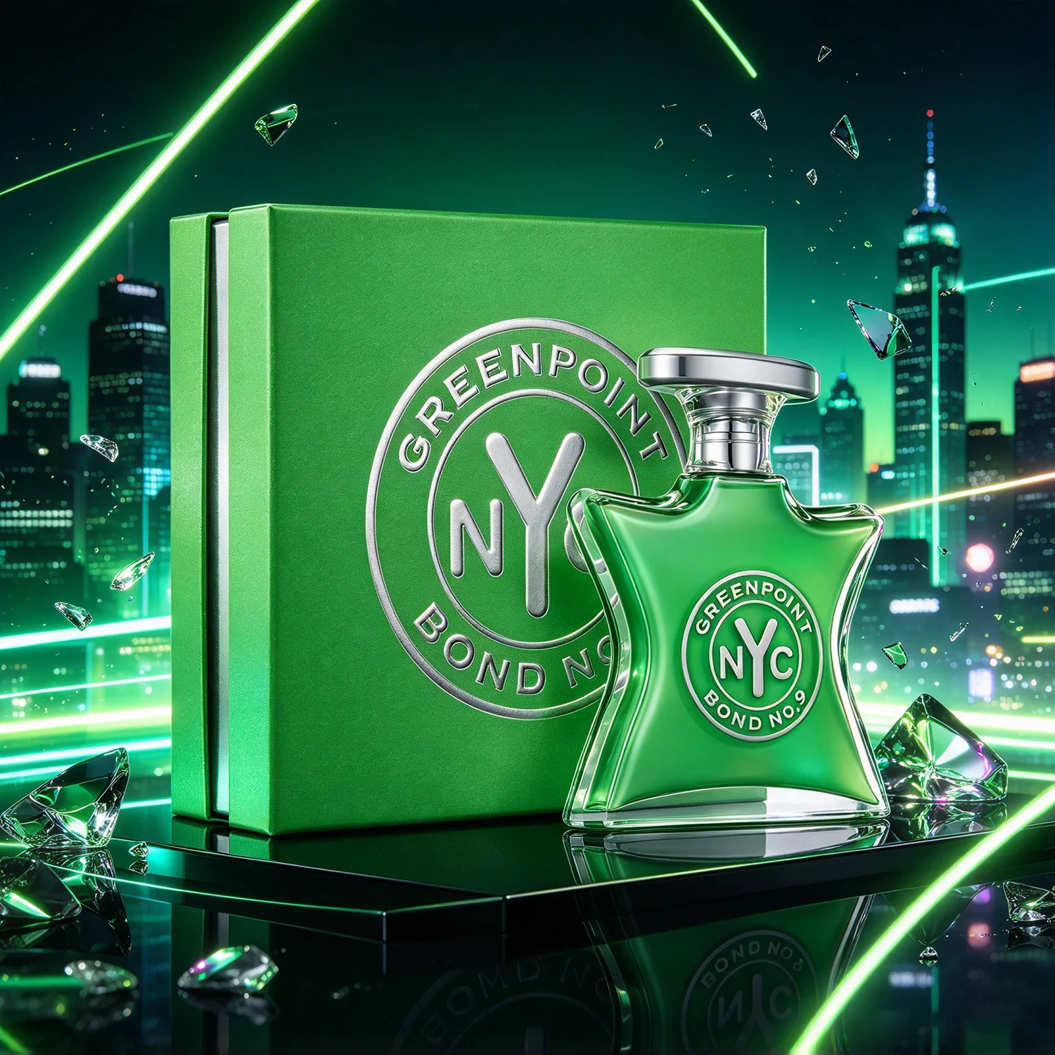 Número de bono 9 New York Greenpoint, eau de parfum en formato spray para hombre y mujer: aroma fresco, floral y cálido con toques de ámbar, lirio de los valles, notas verdes y almizcle. Fragancia de lujo de larga duración, el regalo perfecto. 3,4 fl oz / 100 ml.