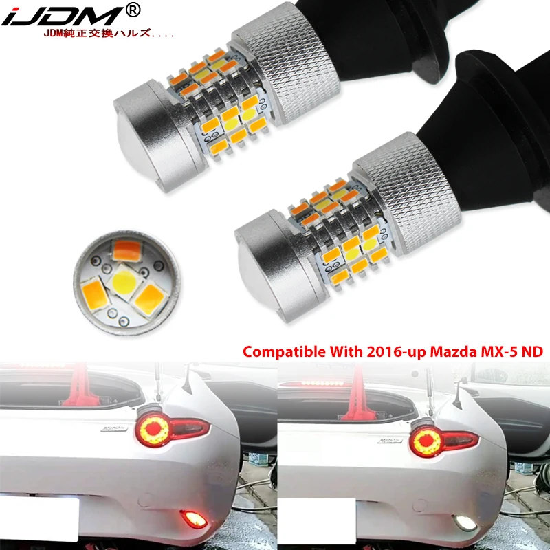 2pcs Red/White LED Backup Reverse Light/Rear Fog Lamp Conversion Compatible With Mazda MX-5 ND 2016-2019