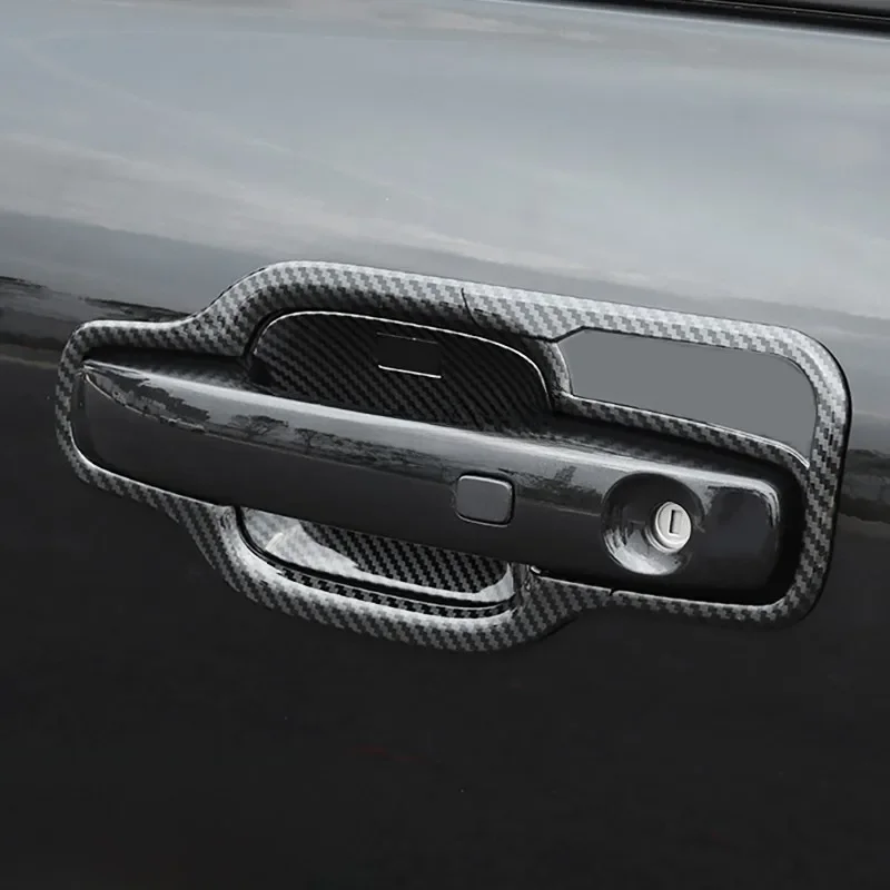 For Ford Ranger Everest 2023 2024 Carbon Fiber Door Handle Surrounds Cup Accessories