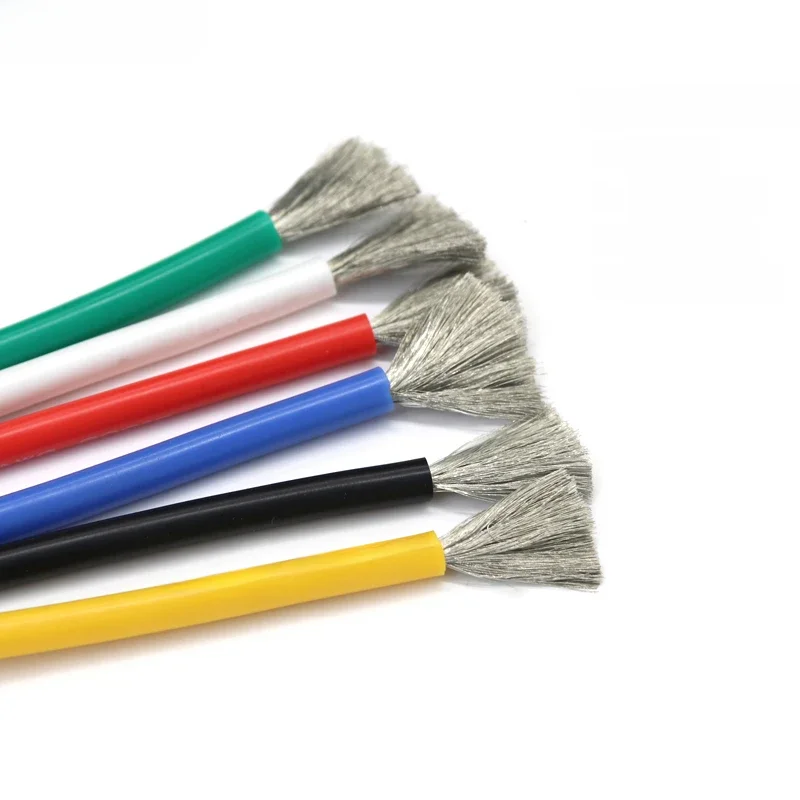 Câble résistant à la chaleur 1M/5M 30 28 26 24 22 20 18 16 15 14 12 10 8AWG, fil en Silicone Ultra doux, cuivre Flexible haute température