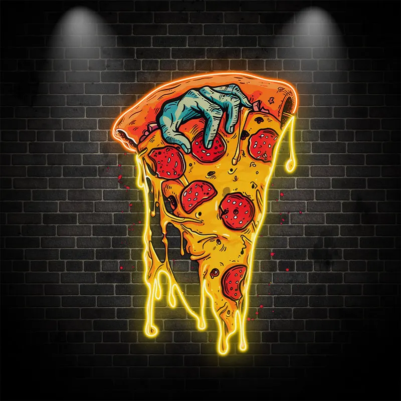 Pizza Neon Signs, Light Sign for Wall Decor, Bar Pub Store Club Garage Bedroom Man Cave  Neon Light Sign, , Home Artwork