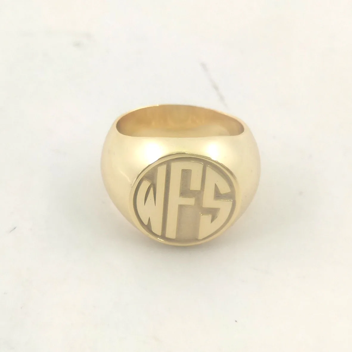 Engraved Name Ring Date Year 15mm Ring for Men A-Z Old English Letter Nameplate Signet Rings Copper Jelwery