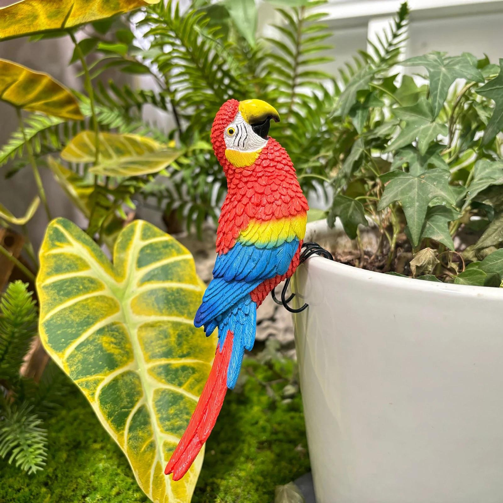 1x Realistic Parrot Bird Artificial Feather Outdoor Garden Tree Decor 45cm Artificial Parrot Bird Decoration Figurine
