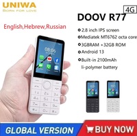 UNIWA DOOV R77 4G Mobile Phone Smart Touch Screen Whatsapp Android 13 Keypad Phones 2.8\