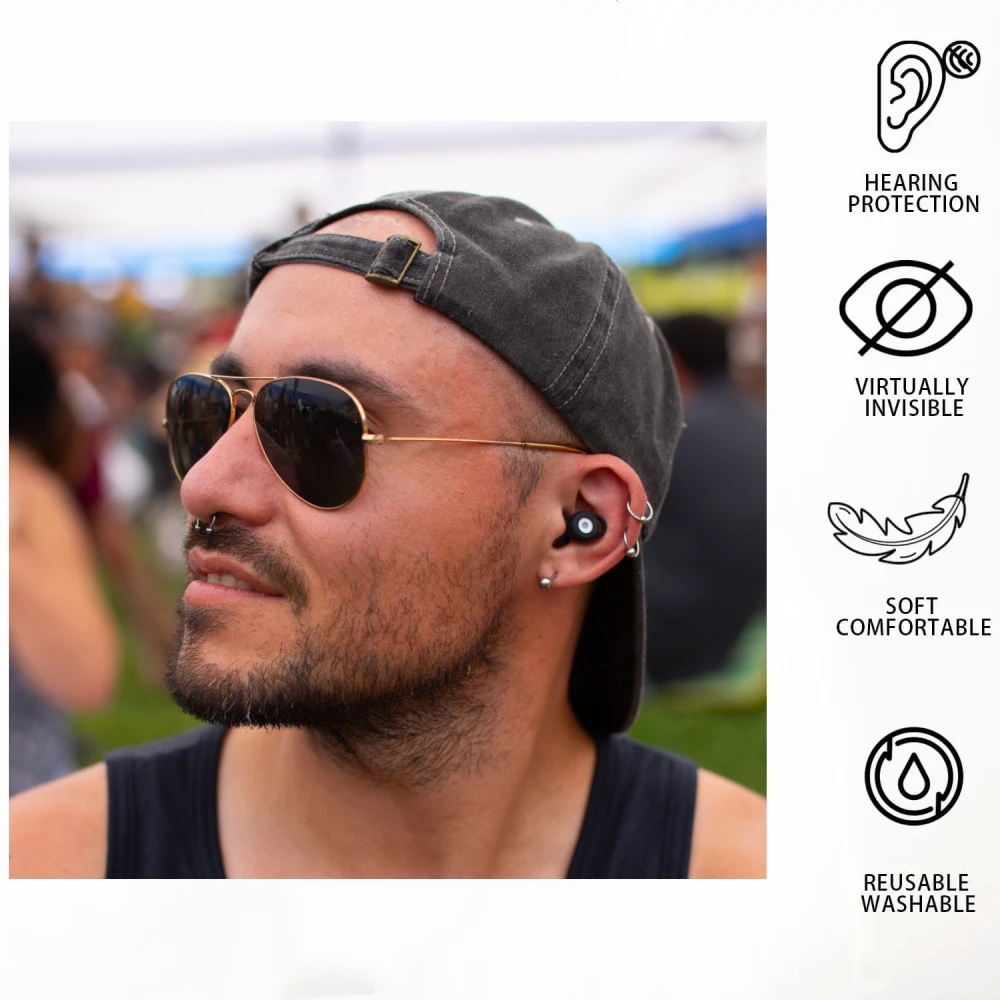 Reusable WOO Earplugs Designed to Eliminating Damaging Sound Waves 16/20/27/30 Decibles Available