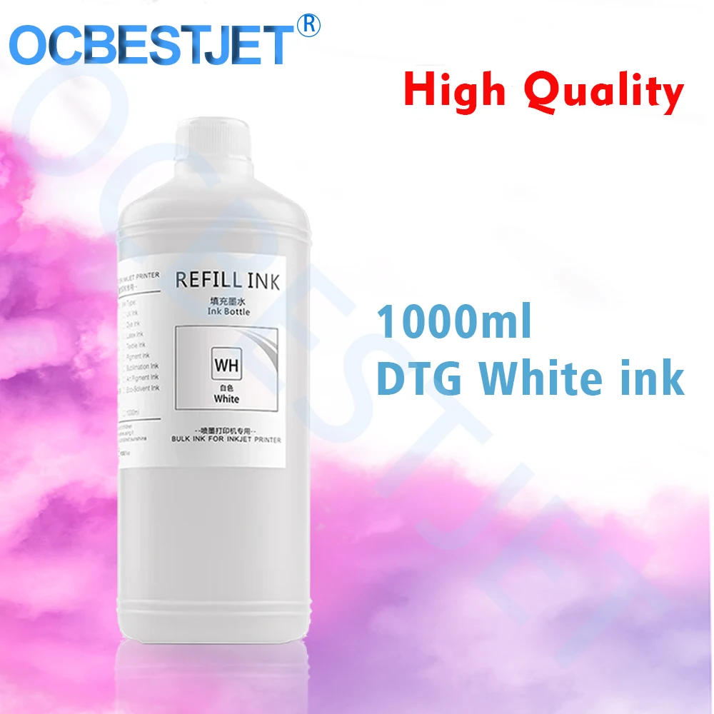 

For DX5 DX6 DX7 TX800 I3200 Textile Garment Ink 1000ml White DTG For Epson L1800 1390 R1900 R3000 9600 4800 F2000 F2100 Printer