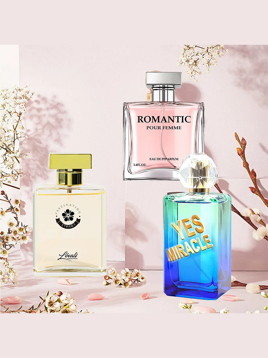 مجموعة عطور نسائية 3 عبوات/300 مل | فواكه الأزهار وروائح الزهور ألديهايد | روز البابونج الحمضيات والبطيخ الشاي الخوخ جوهر #1