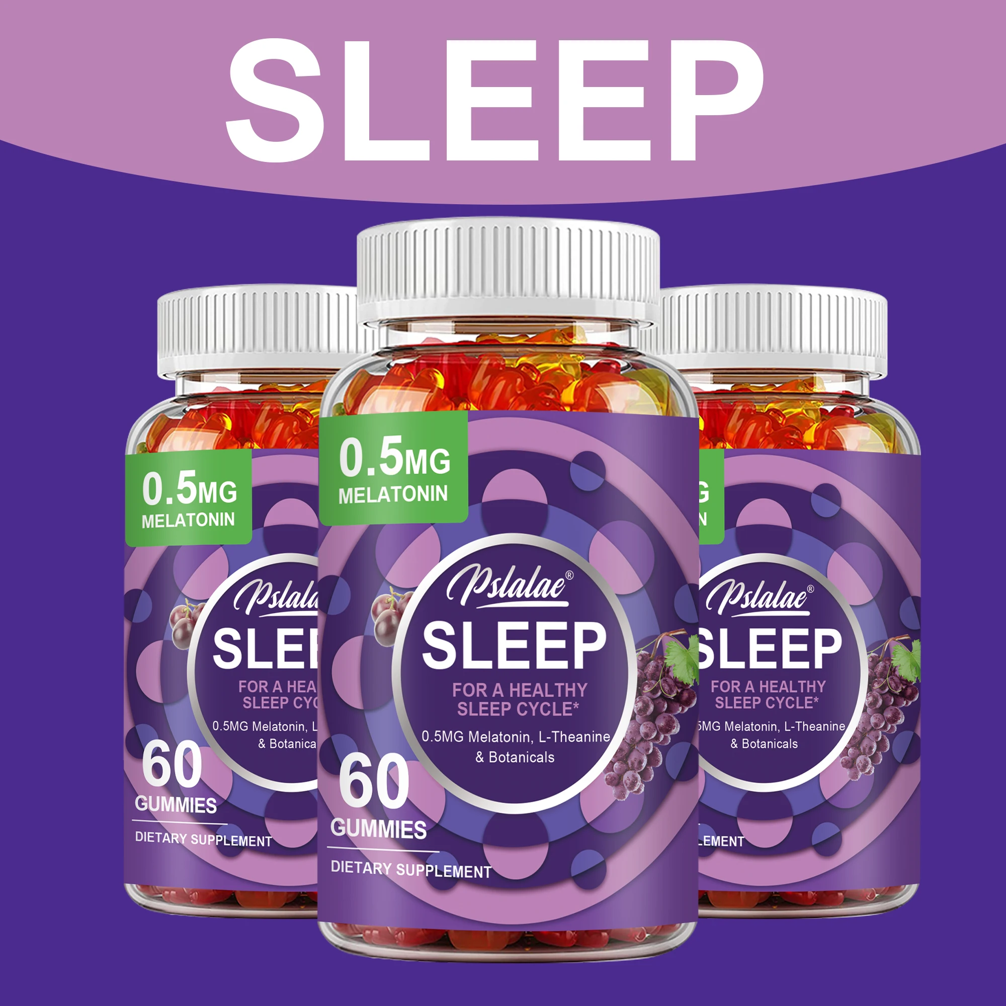 Sleep - Relieve Insomnia, Help Improve Sleep Quality, Reduce Wakefulness Time, and Help Deep Sleep - 60 Gummies