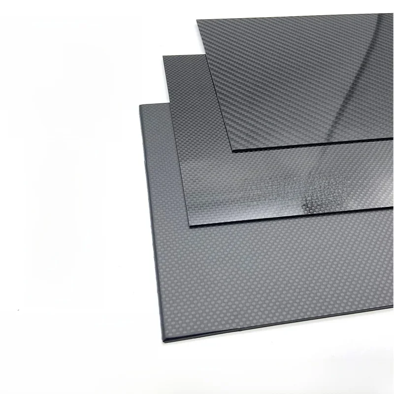 Feuilles de panneaux en Fiber de carbone, 250x250mm, 1mm, 1.5mm, 2mm, 2.5mm, 3mm, 4mm, 5mm, matériau Composite à haute dureté pour pièces d'avion RC