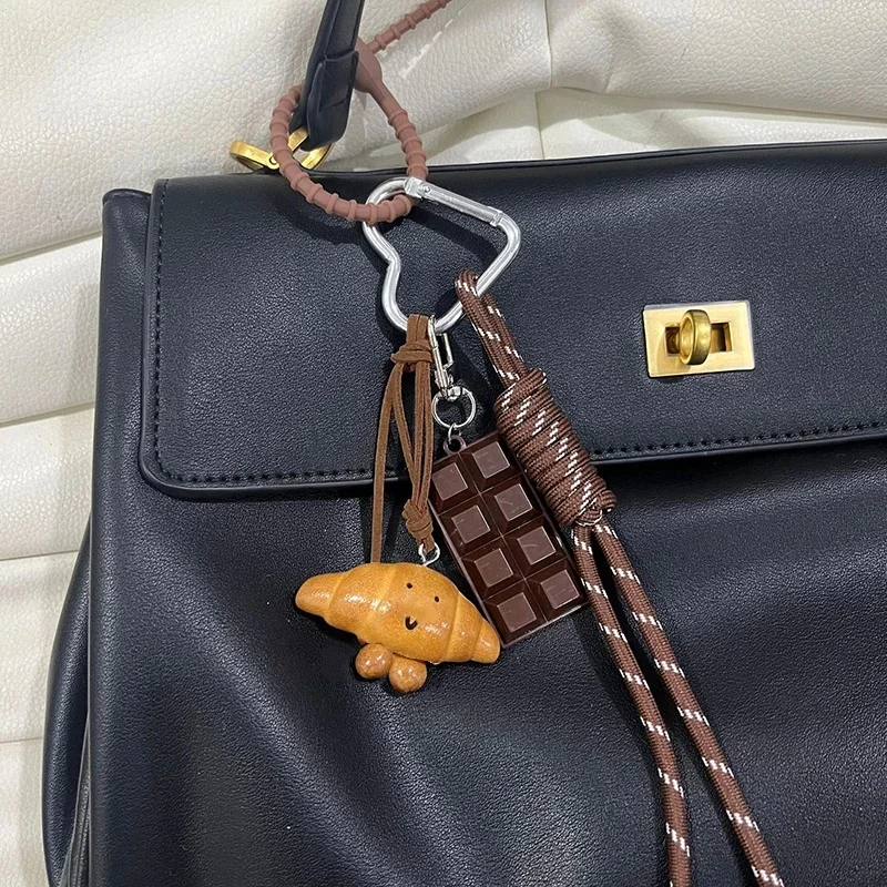 Schlüsselanhänger, süßes Brot, Auto, Rucksack, Anhänger, Dekoration, Nylon, gewebt, geeignet für Studenten, Paare, Schlüsselhaken