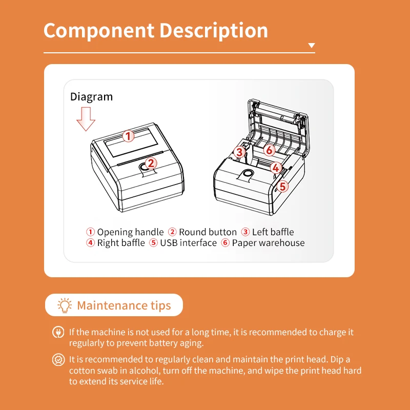Portable Thermal Wireless Mini Label Printer for Products, Addresses, Small Businesses, DIY Stickers, Home Use Mini Label Print