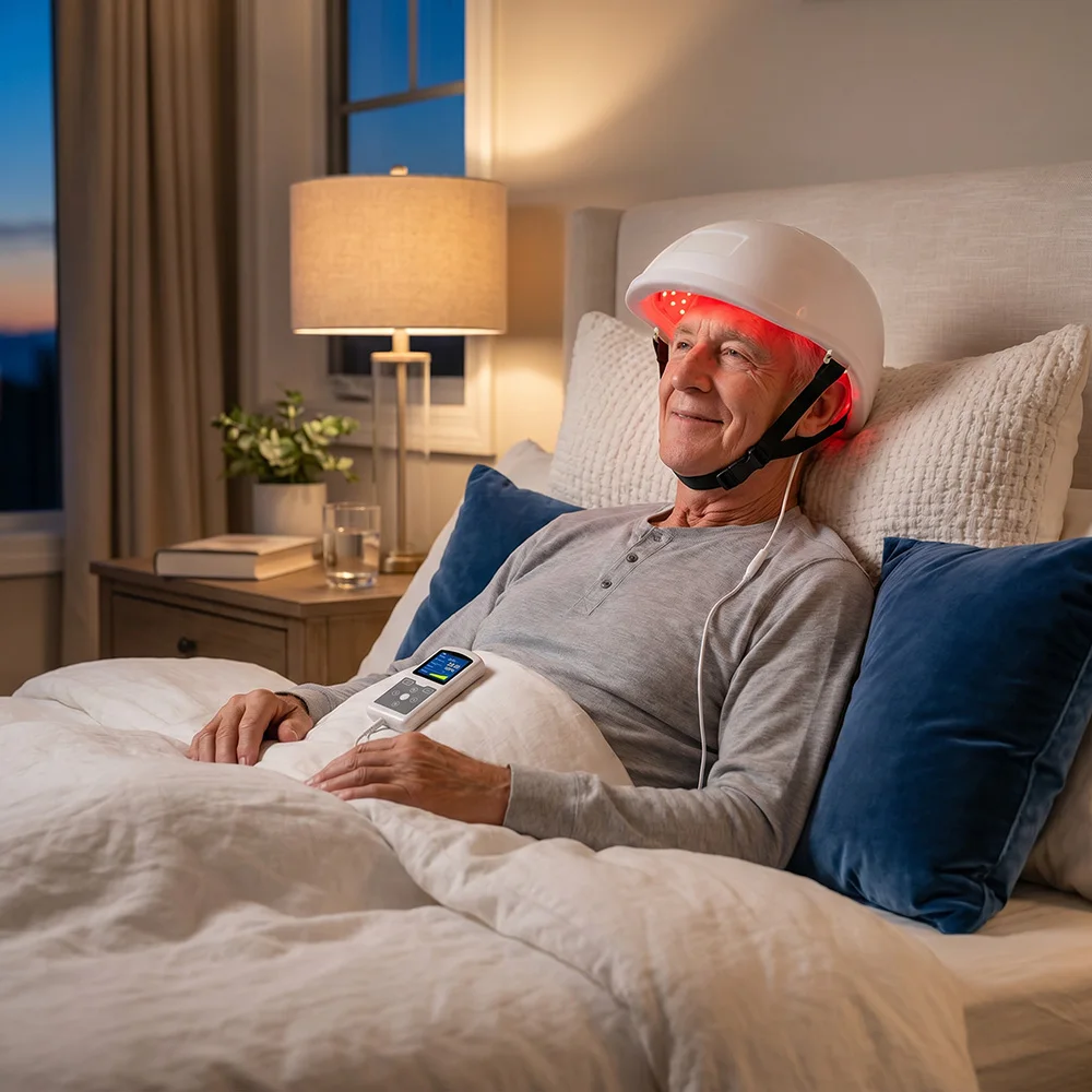 Portable 1070nm NIR Transcranial Photobiomodulation Helmet for Stroke Recovery Cognitive Decline Alzheimer Dementia Home Therapy