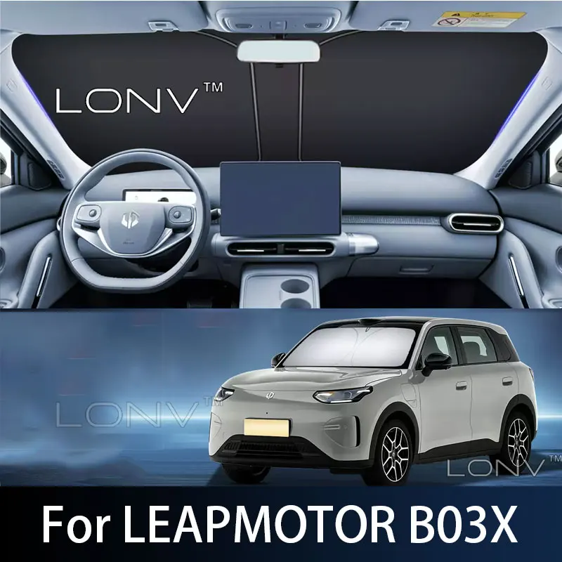 Auto-Sonnenschutz für Leapmotor B03X 2026 2027, faltbare Windschutzscheibenabdeckung, UV-Schutz, Wärmeisolierung, Autozubehör