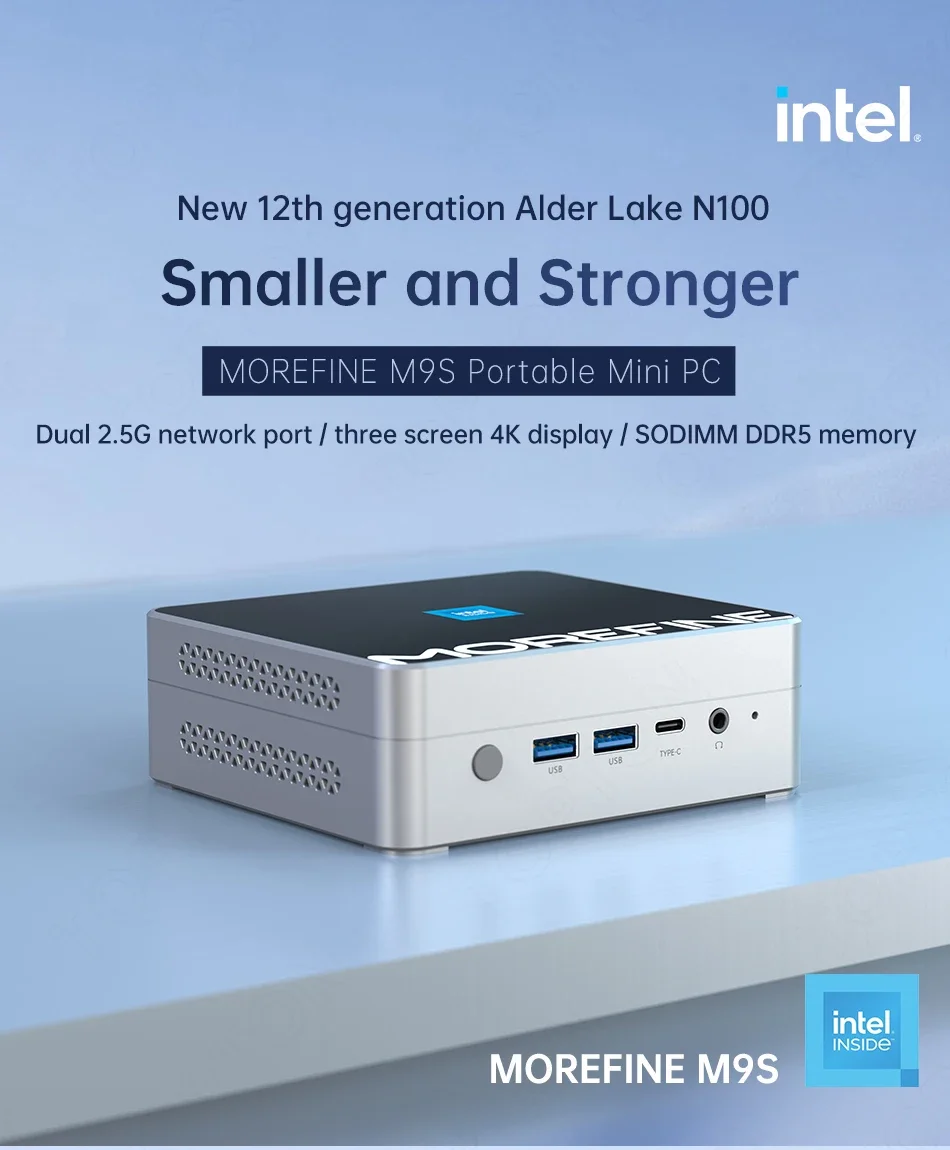 AI Mini PC 12th Gen Intel i3 N305 N200 N100 มินิคอมพิวเตอร์ 32GB DDR5 RAM PCIe 3.0 SSD, windows 11 Pro Mini Desktop WiFi 6E