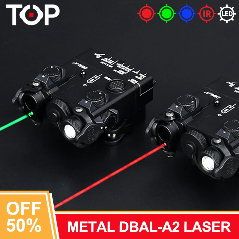 Airsoft WADSN Tactical Metal DBAL-A2 Red Dot Blue Green Dot Sight Aiming Laser Pointer Fit 20mm Picatinny Rail Hunting Weapon