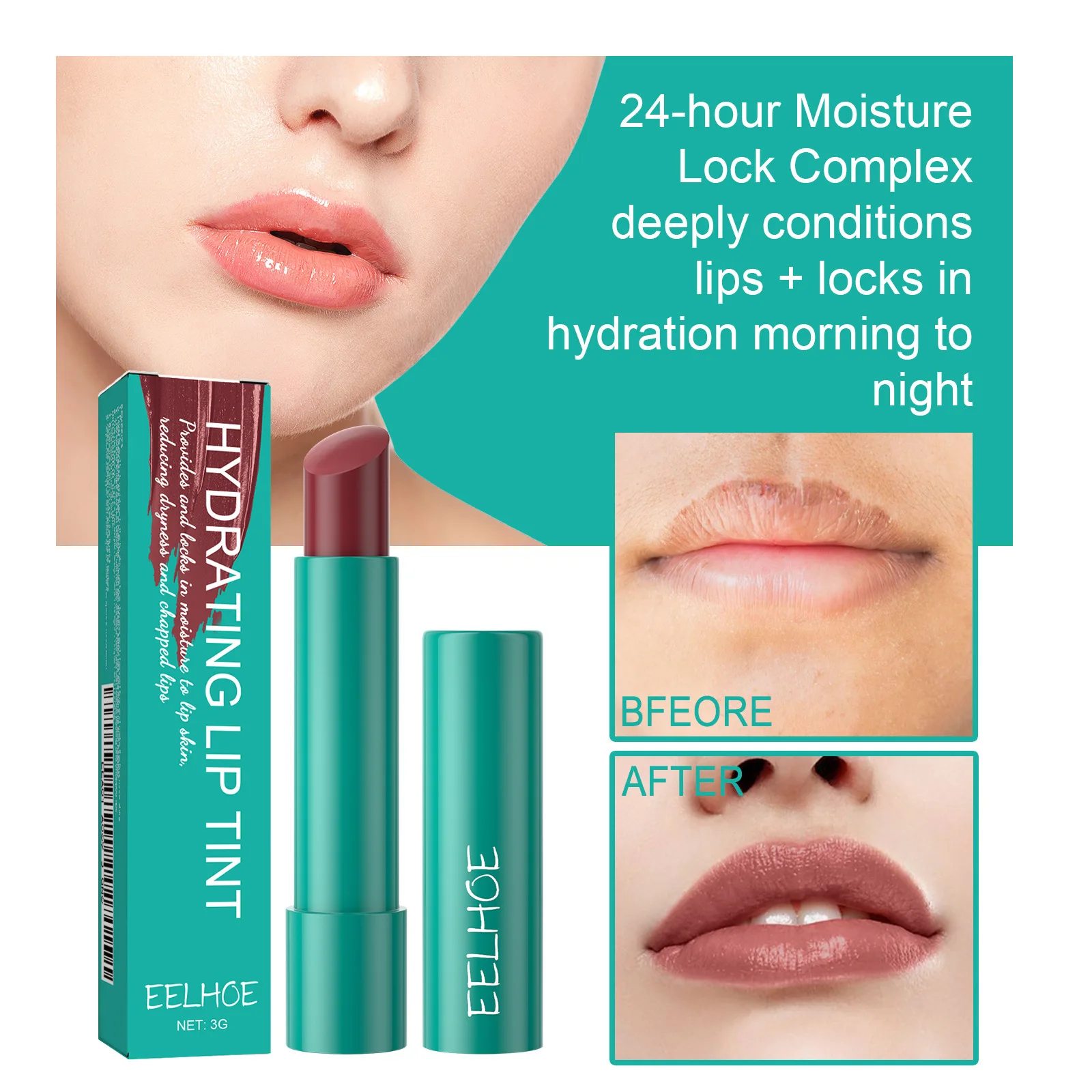 Eelhoe 3g Plumping Lip Gloss Moisturizing Hydrating Anti Crack Dead Skin Removal Lipstick Makeup Fade Lip Lines Repair Lip Tint