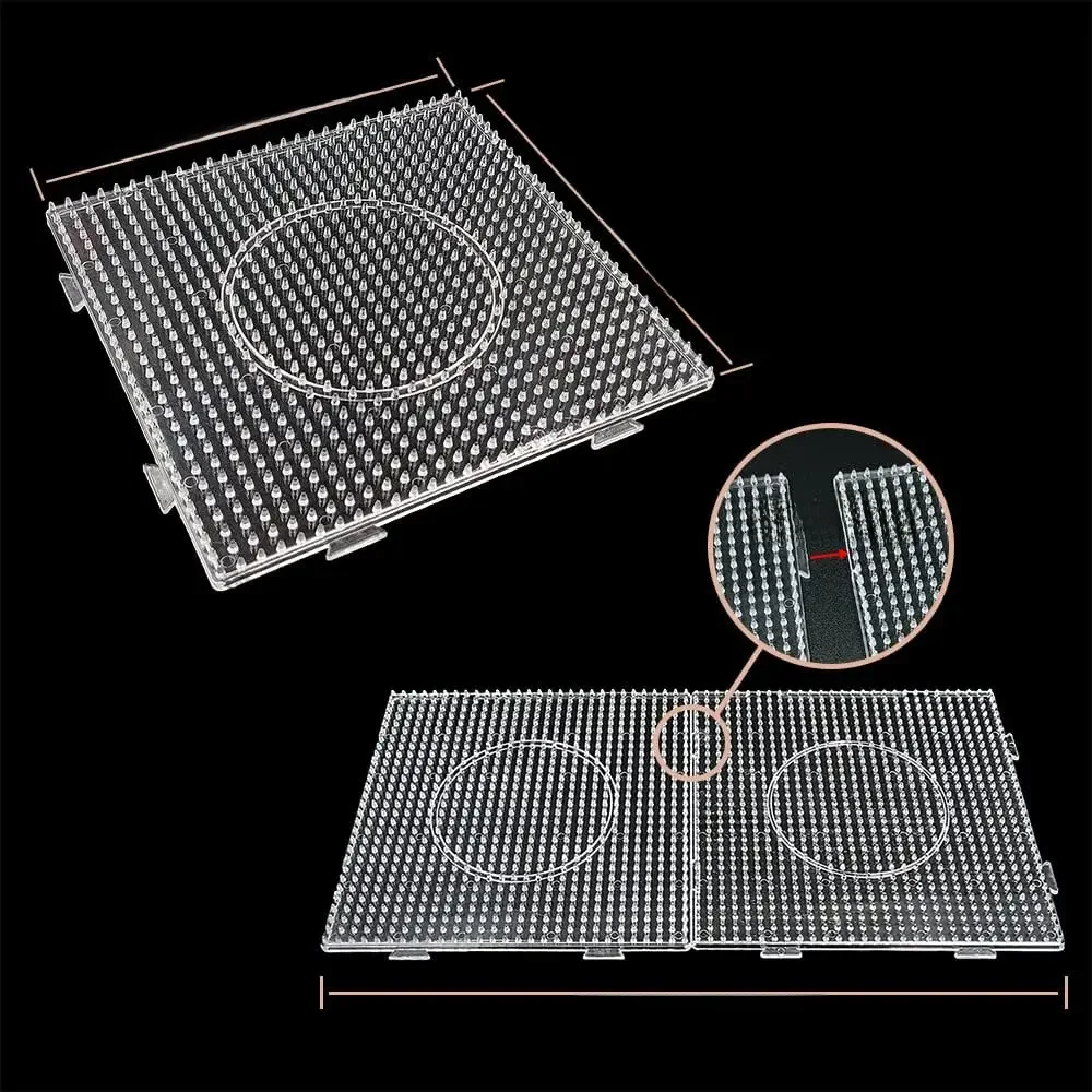 Grands panneaux de perles à fusibles de 5mm, panneaux perforés en plastique transparent pour enfants, perles artisanales, Puzzle de pixels, panneaux perforés créatifs, jouet artisanal fait à la main,