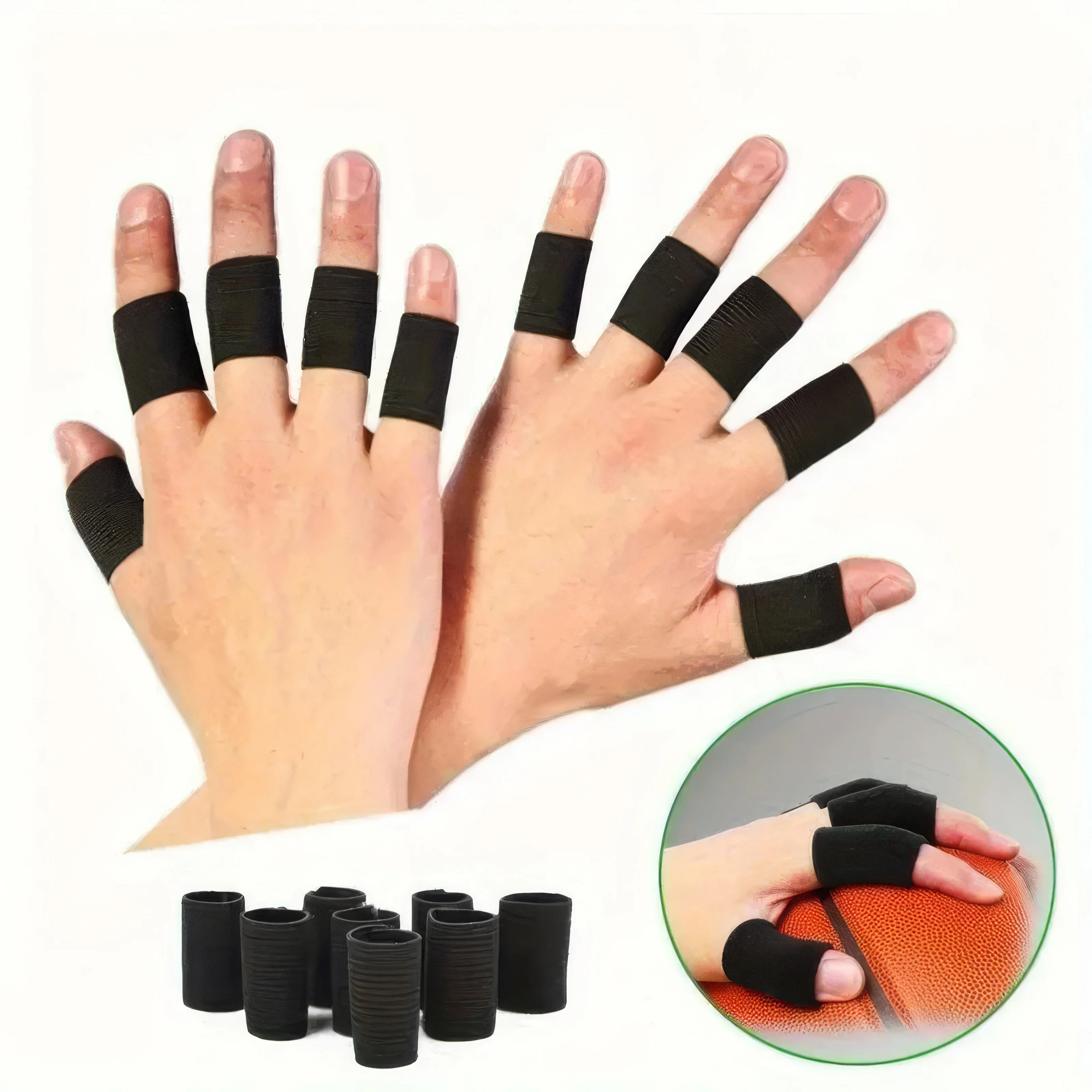 

20 Pieces of Black High Elasticity Finger Protection Cover, Wear-resistant and Durable, Daily Sports Protection Finger Cover