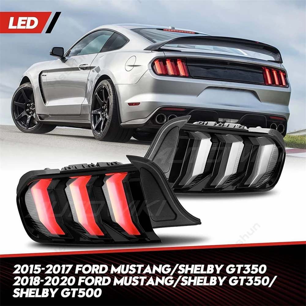 For Ford Mustang GT Shelby GT500 2015-2021 Car Tail Lights Assembly DRL Taillight Modified Rear Lamps Full LED Dynamic Tail lamp