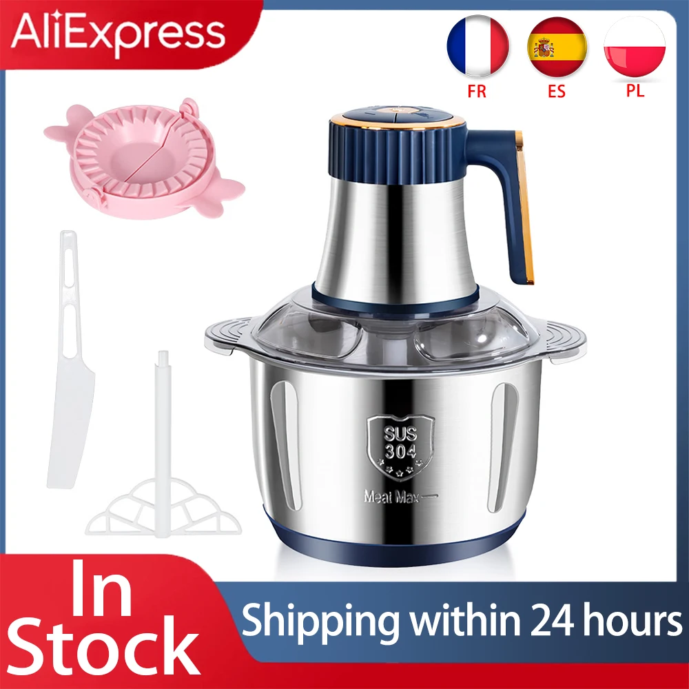 5L Electric Meat Grinders Food crucher 6S Stainless Steel Multifunctional disposable Slicer Processor Chopper shopping apps