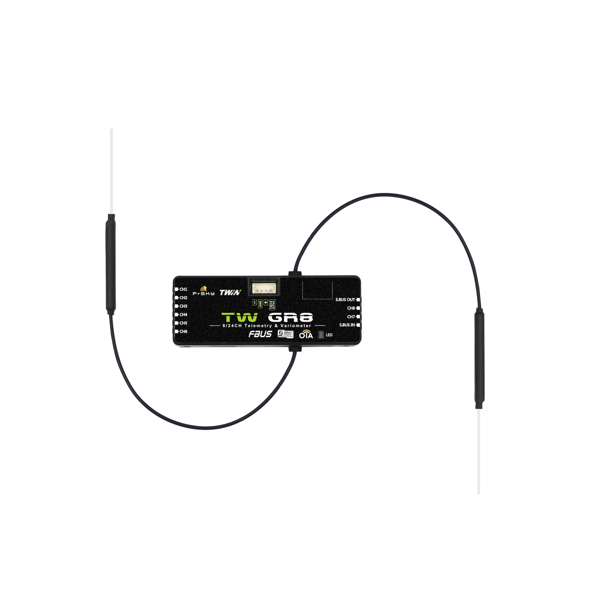 FrSky TW GR8 Dual 2.4G Receiver with 8CH Ports