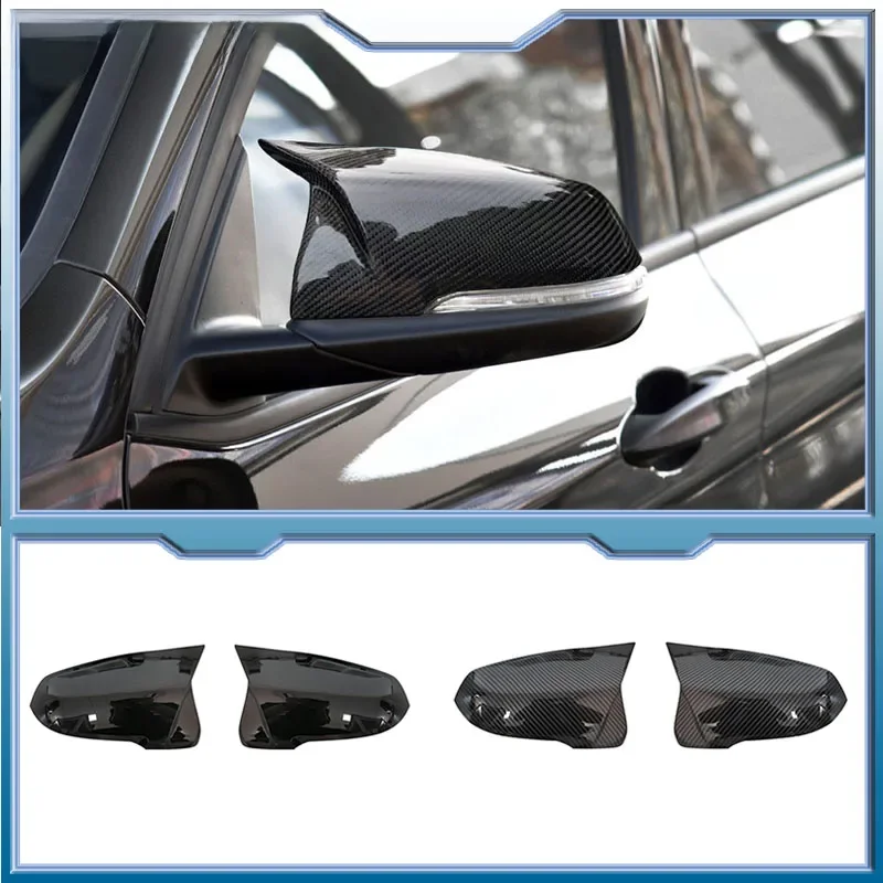 Couvercle de rétroviseur latéral noir en Fiber de carbone, pour BMW X1 F48 X2 F39 F40 F53 F44 Z4 G39 Toyota Supra