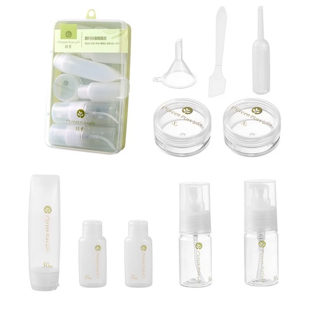 10 sztuk butelek podróżnych na kosmetyki, zestaw szczelnych pojemników podróżnych o małych rozmiarach, przenośne akcesoria podróżne wielokrotnego użytku, odżywka, S