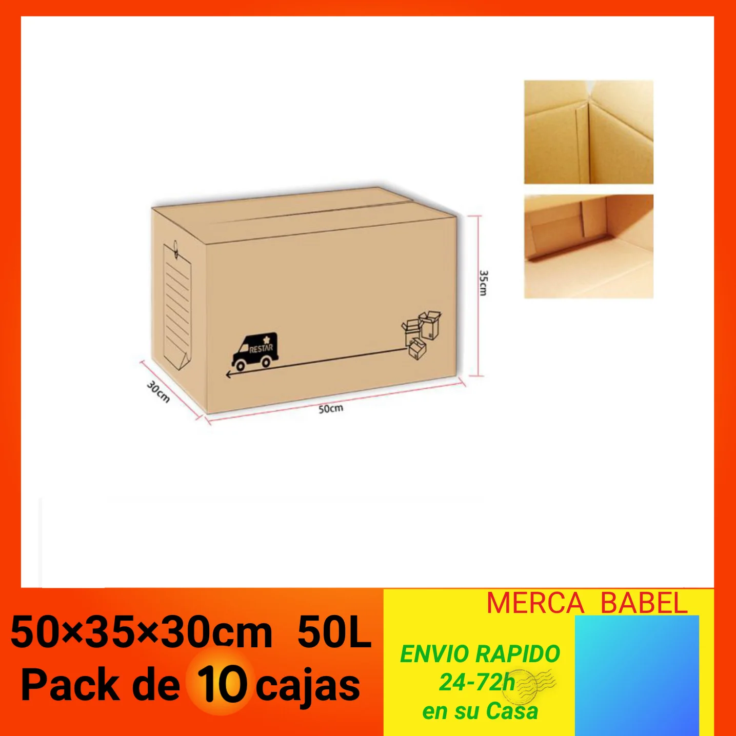 [Confezione da 10] Scatola di cartone pieghevole multiuso per imballaggio in movimento Pacchetto di stoccaggio di spedizione Tutti 40x30x25 30L,