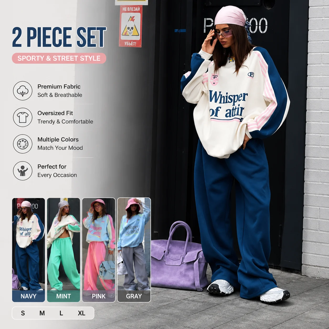 2025 Autumn New Style Women's Suit High-end Autumn and Winter Sweater Contrast Color Splicing Trousers Two-piece Set