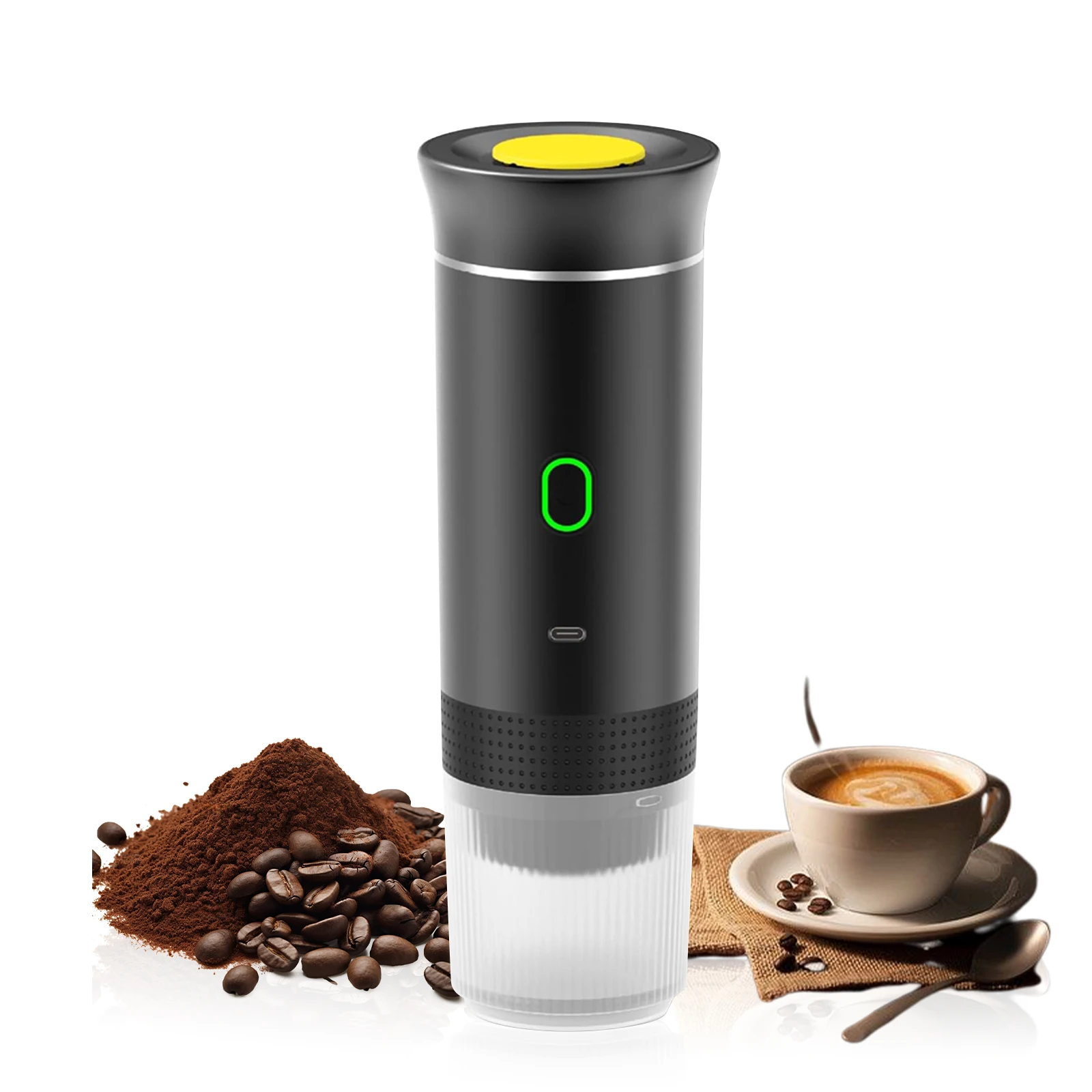 3-in-1 Wireless Electric Portable Espresso Coffee Machine for Car & Home Camping Coffee Maker Capsule Powder Travel Coffee Maker