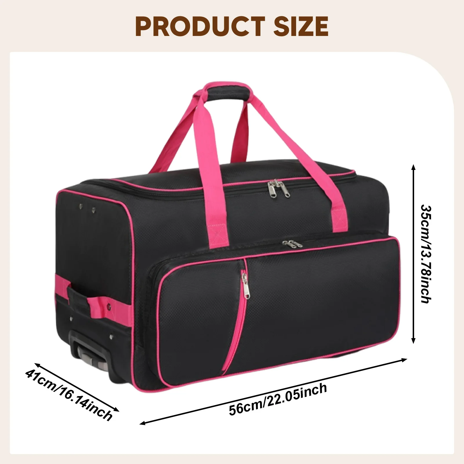 Rolling Dance Bag Duffel Bag Wheeled Suitcase with Garment Rack Stable for Travel Men Women Portable Drop Bottom Wheeled
