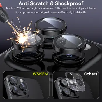 WSKEN 適用於 iPhone 16 Pro Max/15 Pro Max/14 的鏡頭保護膜高清強化玻璃圓形相機螢幕保護貼 10 最佳銷售 手機相機配件 - №5
