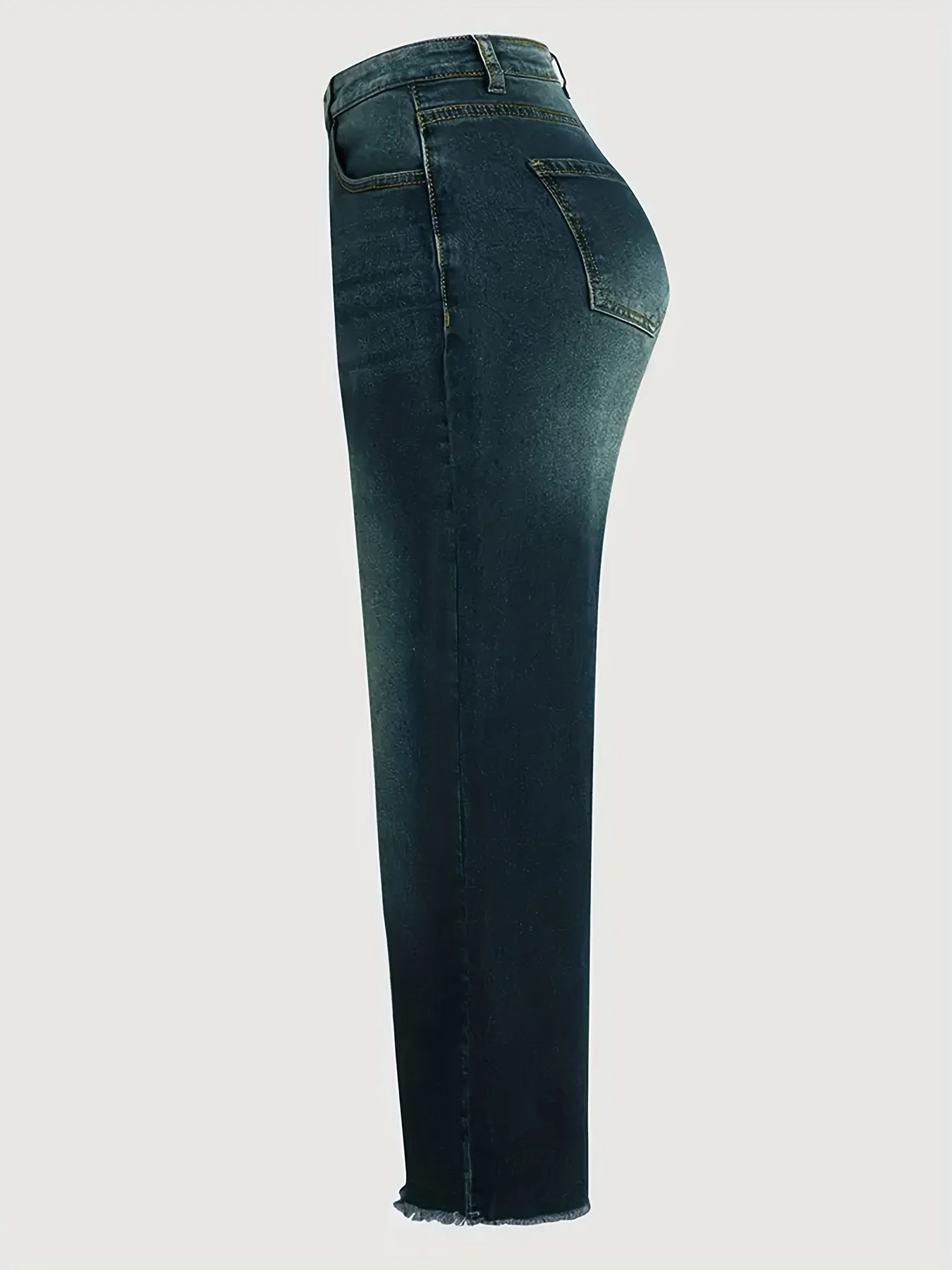 กางเกงยีนส์ขากว้างสำหรับผู้หญิง กางเกงยีนส์เอวสูงทรงบอยเฟรนด์ กางเกงยีนส์ลำลองทันสมัย