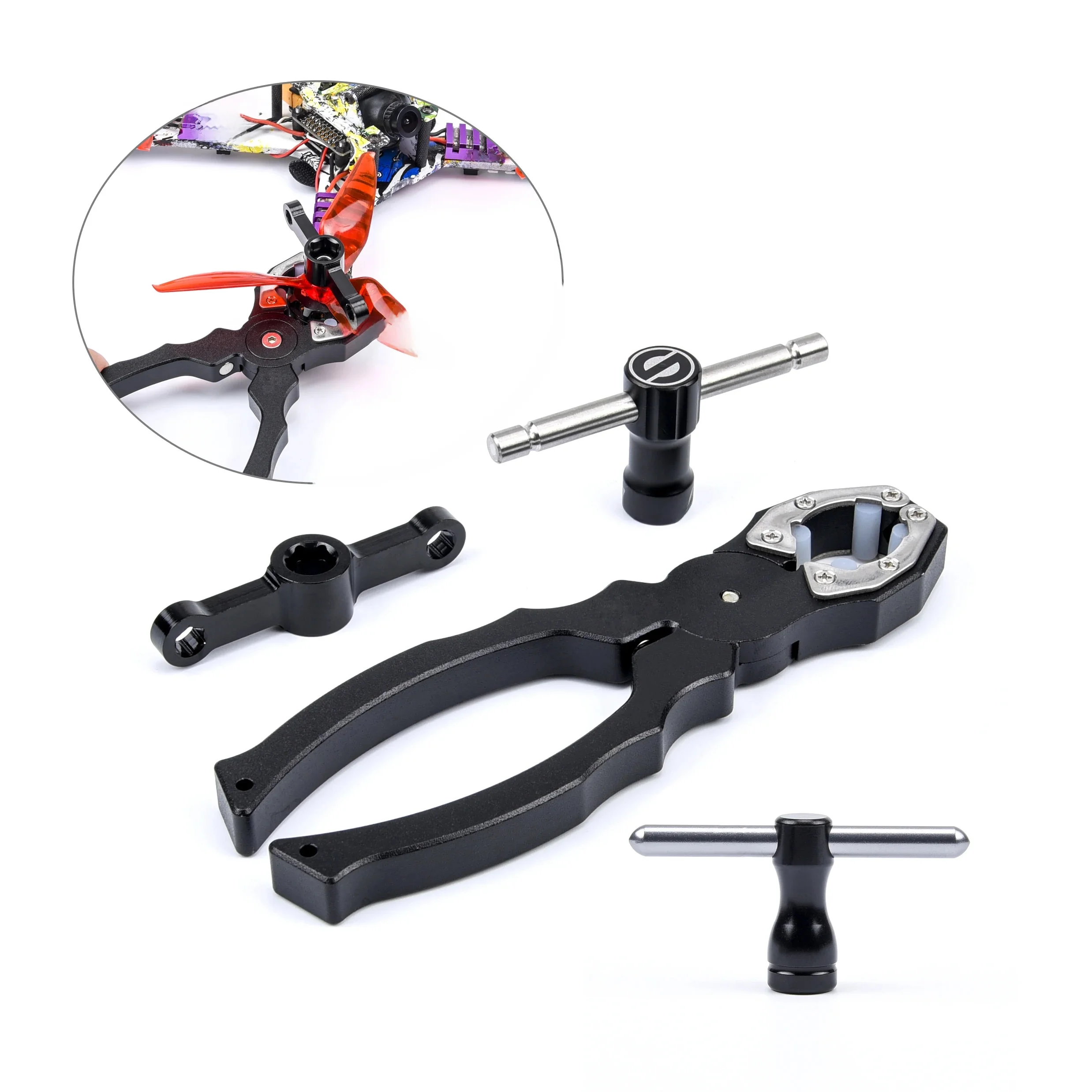 Adaptateur d'écrous de blocage M3/M4/M5, capuchon de balle de moteur 2204, capuchon rapide/outil de retrait d'hélice, pince de poignée de moteur RC FPV Drone de course