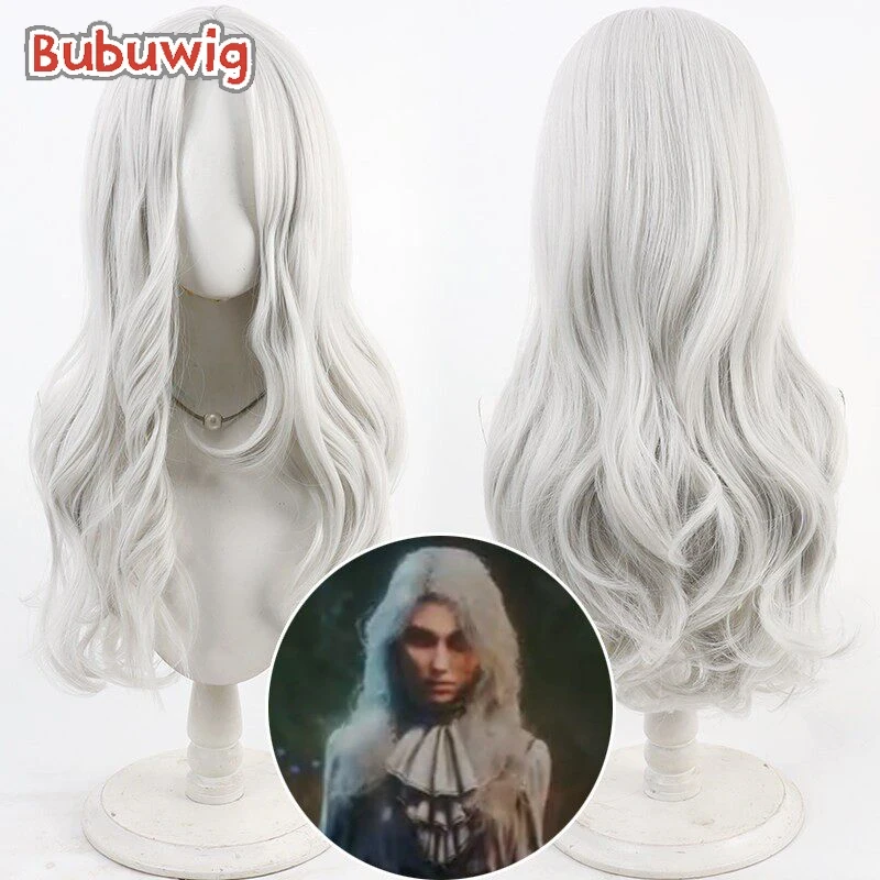 

Bubuwig Synthetic Hair Maelle Cosplay Wigs Game Clair Obscur: Expedition 33 Maelle 60cm Wavy Silver White Wig Heat Resistant