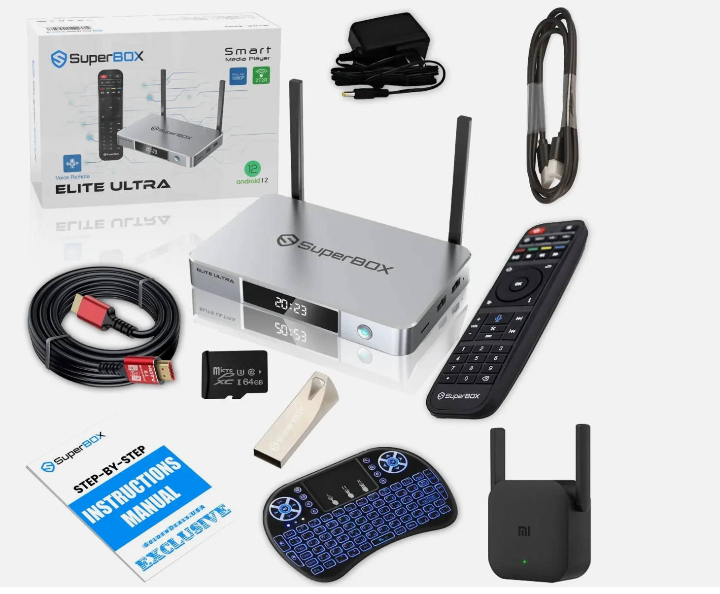 SuperBox Elite Ultra con aplicaciones Premium, control remoto por voz, compra 2 y obtén 1 oferta gratuita