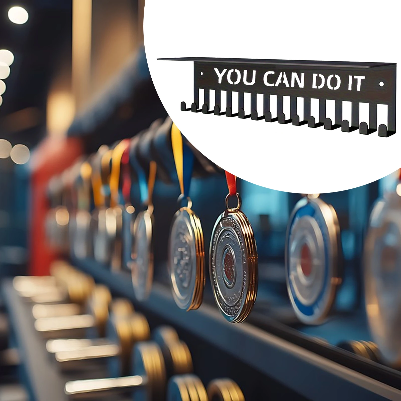 Medal Display Rack Aluminum Alloy Hanger Holder Organizer Wall Mounted Large Capacity Award Holder For Race Soccer Sports Karate