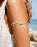 Upper Arm Cuff Bracelet for Women Minimalist Gold Plated Adjustable Open Armband Statement Party Armlet Jewelry - Image 2