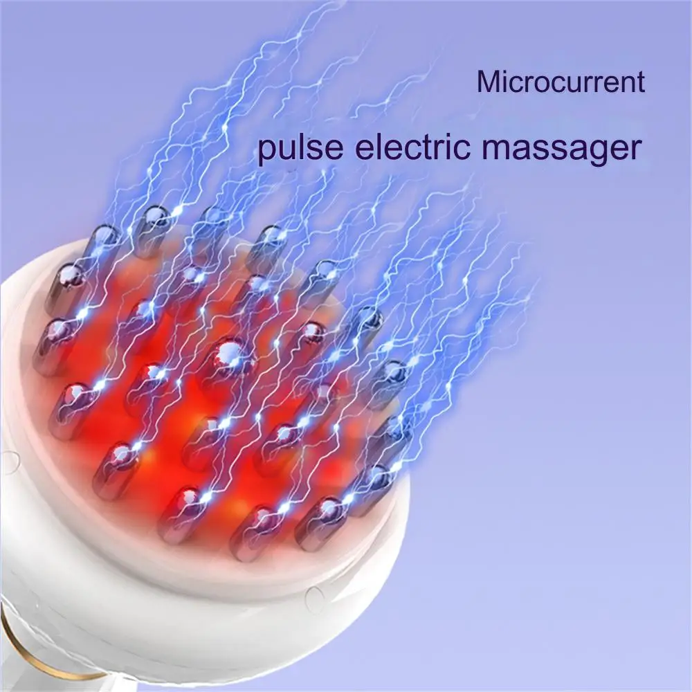 Microcurrent Massager Meridiaan Borstel Schrapen Instrument Elektrode Puls Trillingen Verwarming Full Body Massage