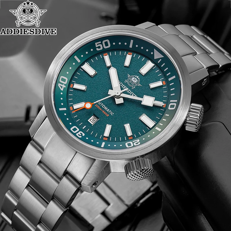 

ADDIESDIVE 200M Automatic Dive Watch Men Japanese 8215 Sapphire Stainless Steel Luminous Mechanical Diving Wristwatch BGW9 Bezel