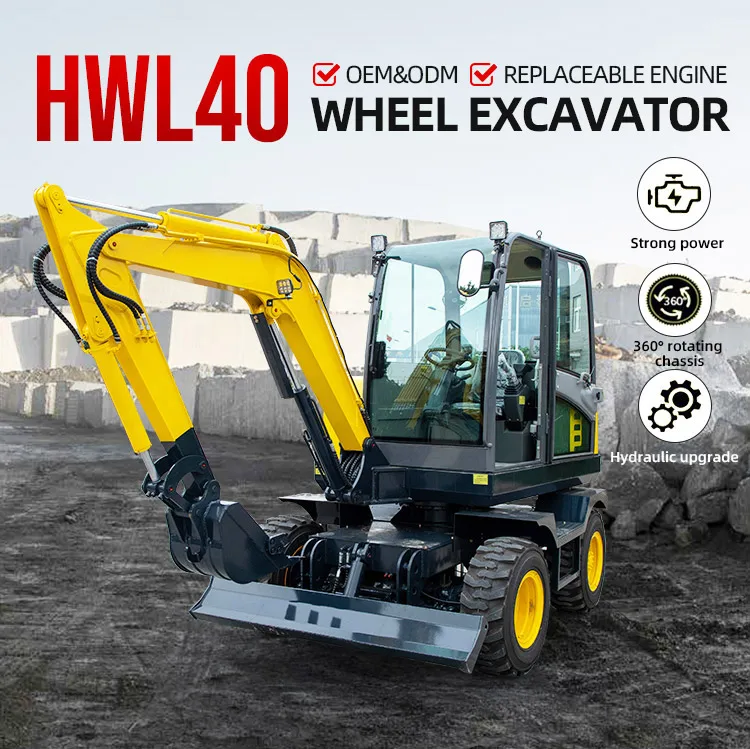 Hengwang HW40 4 ton Hot Selling China Latest Hydraulic Mini Wheel Excavator Price