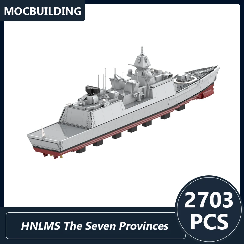 F 802 HNLMS The Seven Provinces Ship 1:144 Scale Air Defense & Command Frigates Model Moc Building Blocks DIY Assembled Bricks