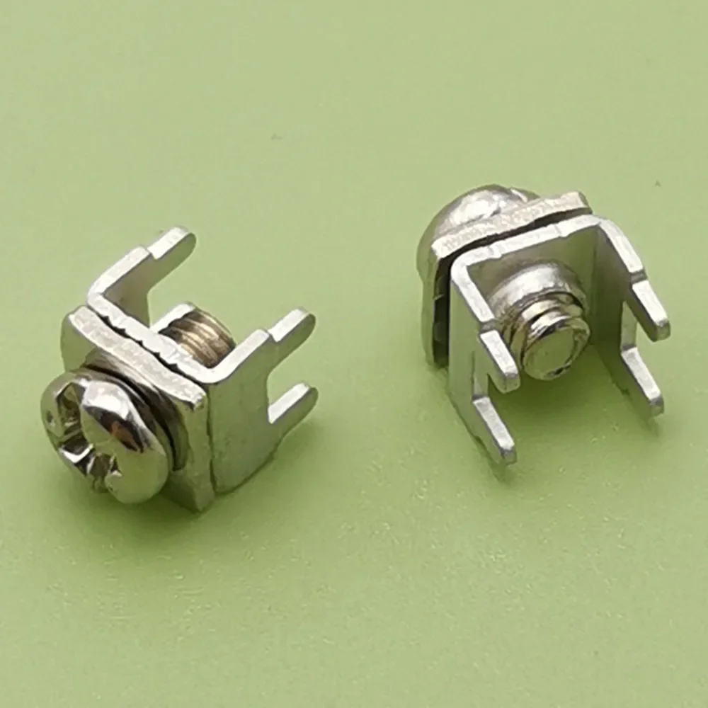 Bornes de soudage pour PCB, écrou de rivetage, 8x8x6.8MM, vis M4 M3, matériel de carte de Circuit imprimé, connecteur PCB, 50 pièces