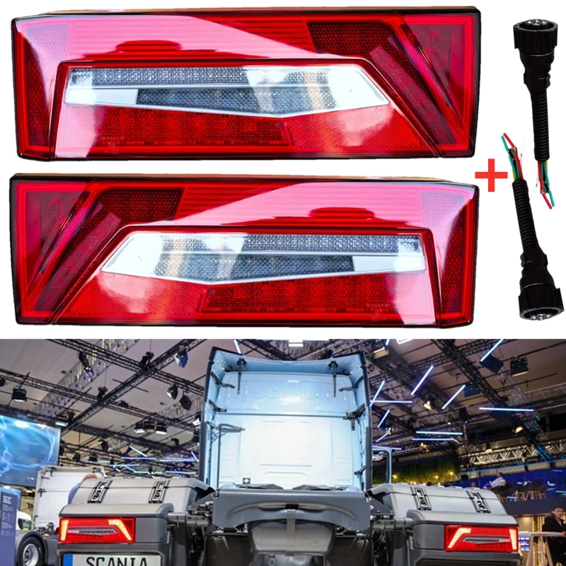 Luzes traseiras para caminhão Scania, novas luzes traseiras LED R40, luz de freio, luzes traseiras para trator elétrico, lanterna traseira.