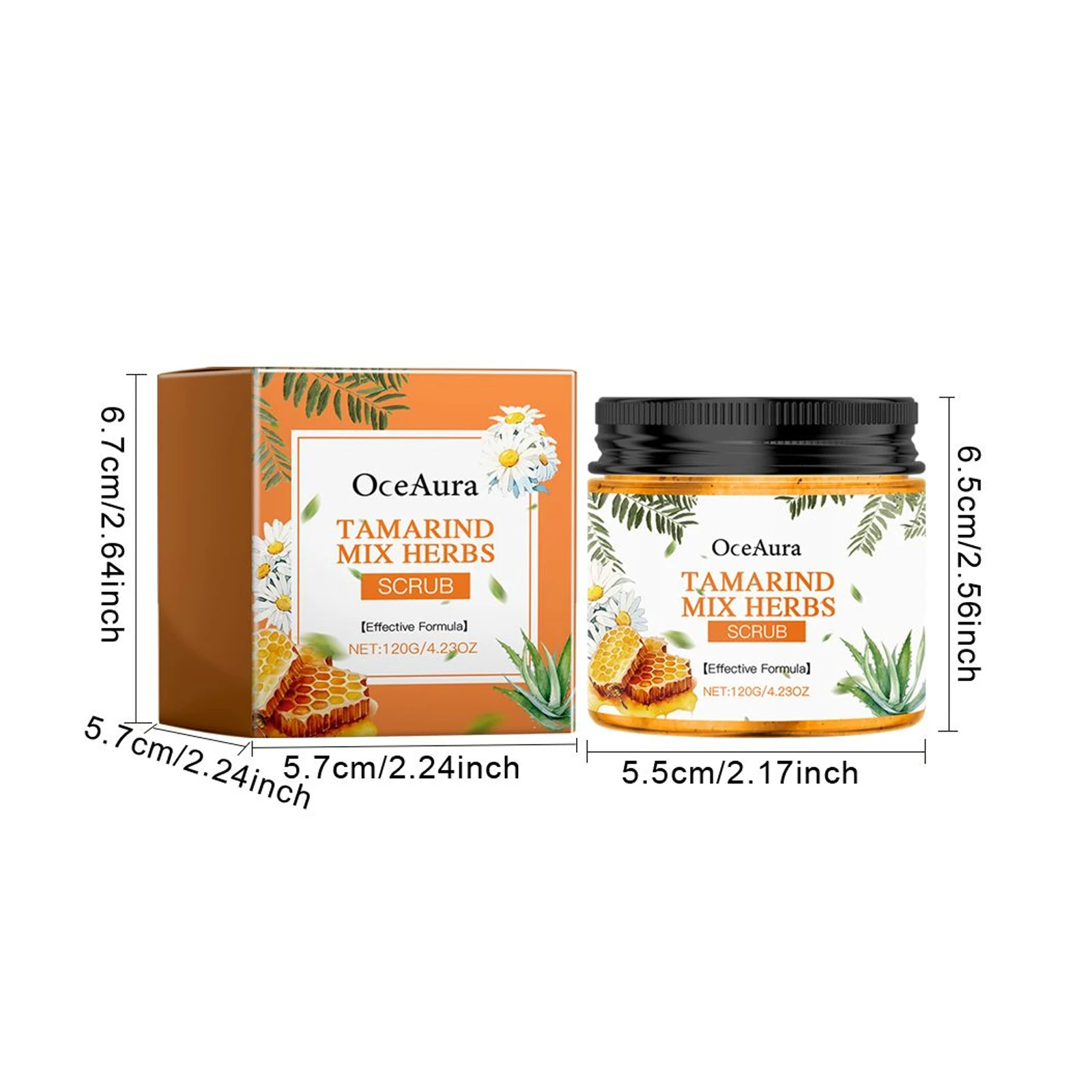 Oceaura 120g gommage corporel tamarind mélange herbes hydrater nettoyer la saleté nourrir toute la peau parfum durable gommage exfoliant corporel