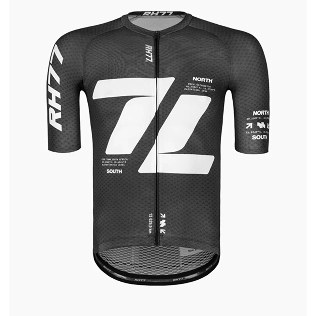 RH77 Seventy Seven Cycling Jerseys Men\'s Short Sleeve Breathable Lightweight Aero Bicycle Shirts Roup Ciclismo Maillot Race Tops